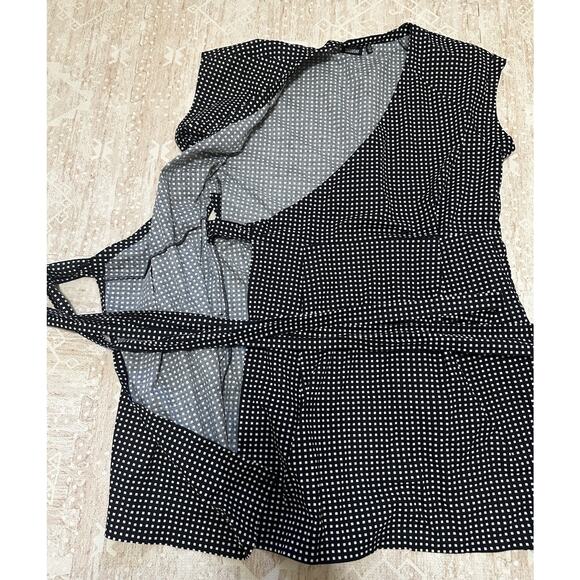 Kate Spade Saturday Wrap Dress White Square Black Size Large Cotton Blend - Picture 5 of 11